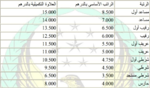 رواتب شرطة ابوظبي صف الظباط و الافراد و المستجدون و الحراس